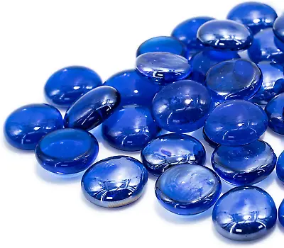 Blue Fire Pit Glass Beads Premium Fireplace Round Reflective Drops Rocks 10 Lb • $17.11