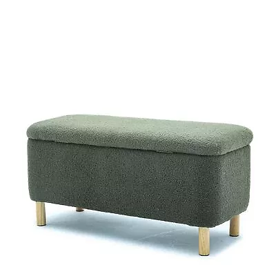 Basics Upholstered Storage Ottoman And Entryway Bench GREEN • $144.21