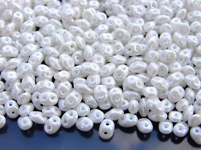 $2.62 • Buy 10g Czech SuperDuo Twin Beads Opaque White Luster L03000