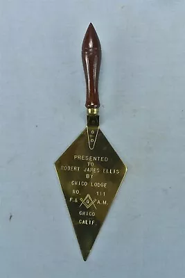 Vintage MASONIC TROWEL LETTER OPENER CHICO LODGE #111 #06548 • $25