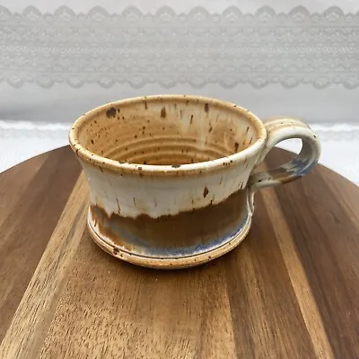 Handmade Earthen Ware Pottery Mug Wide Mouth Wide Base Soup Coffee Mug Signed • $17