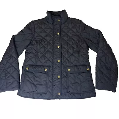 J Crew Womens Quilted Lightweight Jacket Size Small Black Stitched READ • $29.18