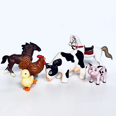 Farm Animals Figurine Figure Toy Set Mixed Lot -Cow Horse Pig Rooster Baby Chick • $7