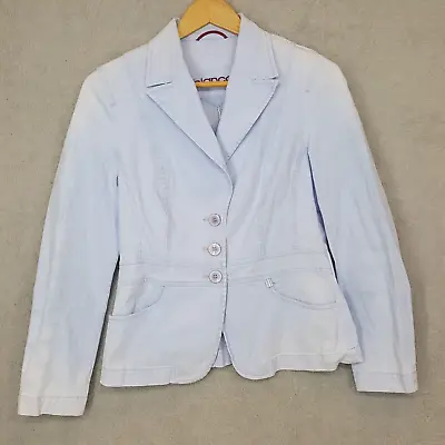 Bianca Ladies Light Blue Wash Out Denim Jacket Button Pockets Stylish Size 10 • £9.80