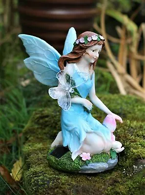 Garden Solar Ornament Cherub Fairy Angel Figurine Colourful Statue • £16.95