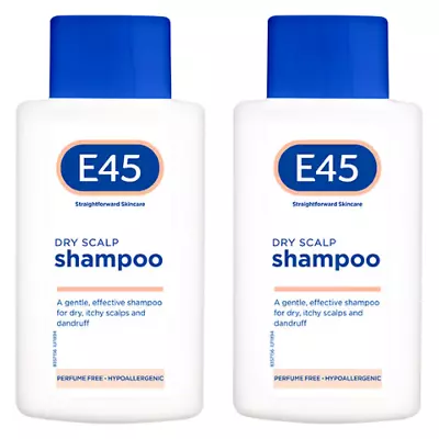 E45 Dermatological Dry Scalp Anti Dandruff Shampoo Hypoallergenic 200 Ml X2 Pack • £11.90