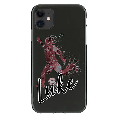 Personalised Initial Phone Case For IPhone 14/13/12 Red Blue Football TPU Cover • £6.49