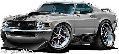 1970 Ford Mustang Mach-1 Wall Decal Graphic Poster Man Cave Sticker Cling Decor • $48.89
