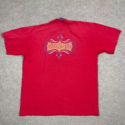 Vintage Jimmy'Z T Shirt Men's Size L Red Short Sleeve Crew Neck Y2k 2 Sided Tee • $44.44