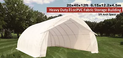 20x40x12P Heavy Duty **21 Oz PVC** Fabric Canvas Storage Building Covermore • $3700