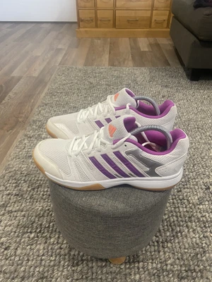 $24.95 • Buy Adidas Volley Ligra Squash Shoes Women White With Purple Trim US 9 UK 7.5
