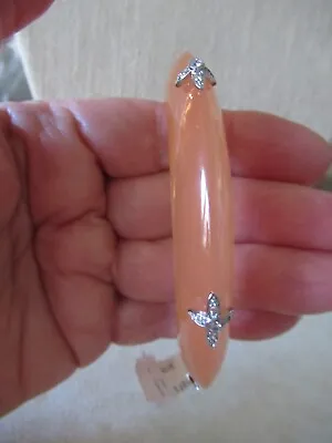 NWT Mirim ( Miriam Salat) Peach Resin/ Sterling Silver Bangle Bracelet • $119.99