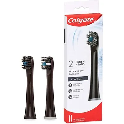 Colgate 360 Deep Clean Charcoal Toothbrush Replacement Brush Heads Sonic Battery • £19.07