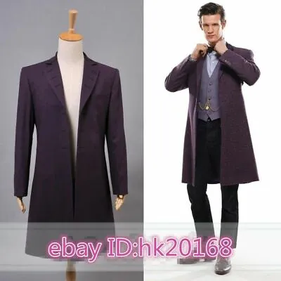 £49.43 • Buy Doctor Who 11th Dr. Purple Long Coat Halloween Cosplay Costume Windbreaker