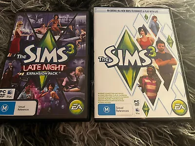 The Sims 3 & The Sims 3 Late Night Expansion Pack  EA For PC Dvd Rom Mac. • $20