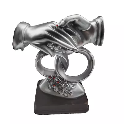 Vintage Ethnic Karigari Hand In Hand With Ring Resin Statue Decor  4.5  H • $12.97