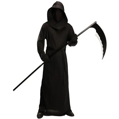 Adult Mens Grim Reaper Phantom Halloween Fancy Dress Costume Death Robe Outfits • £18.46