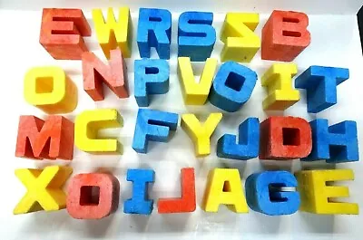 Vintage Mattel 1971 Tuff Stuff ABC Blocks Alphabet Blocks Lot 27pcs (No K)  • $19.99