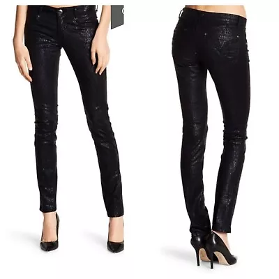 Vertigo Women's Foil Print Skinny Black Jeans Size 30 New • $55