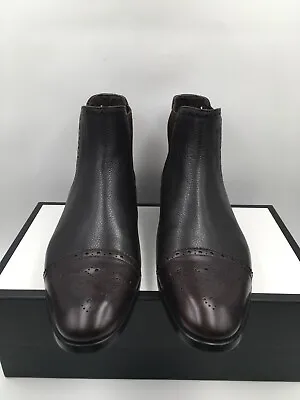 $99 • Buy Bruno Magli Saltro Chelsea Boots Cap Toe Two Tone Brown Leather Men's Size 12 M