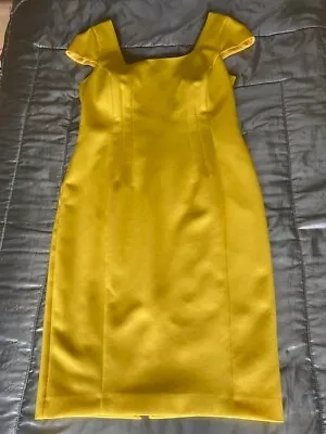 Damsel In A Dress - Yellow Fitted Dress Size 14 • £35.95