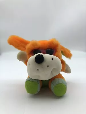 Vintage Pachinko Palace Retro Orange Dog Puppy Plush Stuffed Animal Toy • $8