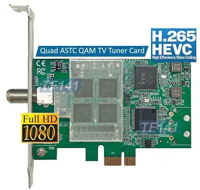 Premium Quad ATSC QAM TV Tuner Card For Desktop PC Multi-Viewing 4 TV Windows • $89