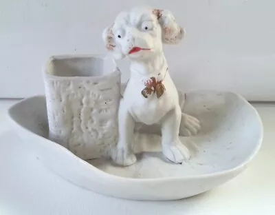 Antique/Vintage Match Striker Holder With A Sitting Puppy Dog • $29.95