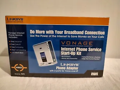 $24.99 • Buy Linksys Phone Adapter Vonage With 2 Port Voice Over IP VOIP PAP2 - NEW SEALED