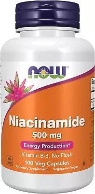 Now Foods Niacinamide 500 Mg 100 Veg Capsules  (Vitamin B3) • $37.11