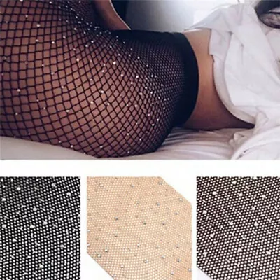 £3.47 • Buy Women Sexy Tights Crystal Fishnet Rhinestone Net Mesh Stockings Glitter Diamond