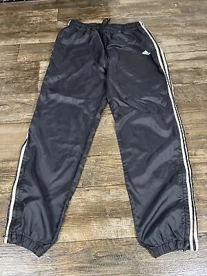 Vintage Adidas Track Pants Mens L White Joggers Ankle Zip Warmup • $29.99