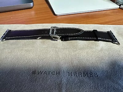 Apple Watch Band Hermes Single Tour 45 Mm Deployment Buckle (Noir) • $26