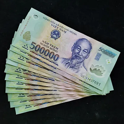 10 Pcs 500000 Vietnam Dong Polymer Banknote 5 Million Viet Nam Travel Cash • $279