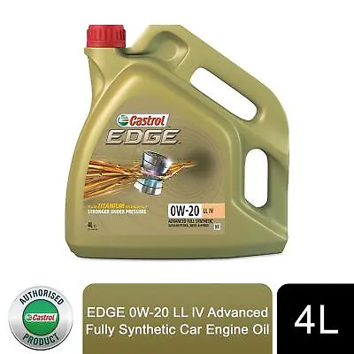 £41.59 • Buy Castrol Edge 0W-20 LL IV Car Engine Oil Fully Synthetic Hyspec Standard, 4 Litre