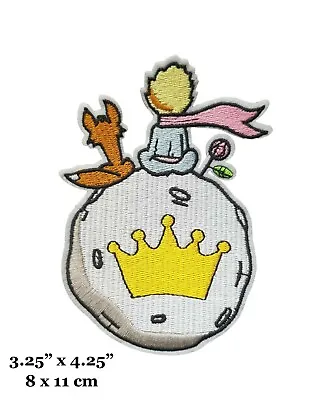 $4.99 • Buy The Little Prince Fox Moon And Crown Embroidered Iron On Patch