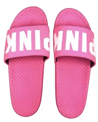 Victorias Secret Pink Logo Slides Sandals Beach Shower Shoes Xl Nwt • $25.72