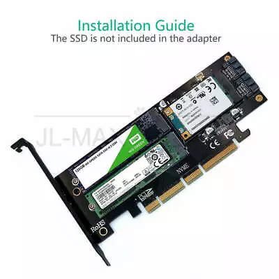 Upgrade 3 In 1 Msata And M.2 NGFF NVME SATA SSD To PCI-E 4X And SATA3 Adapter • $27.31