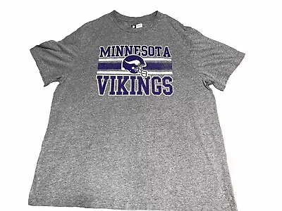 Minnesota Vikings NFL Team Apparel XL Gray T-Shirt EUC A28 • $19.98