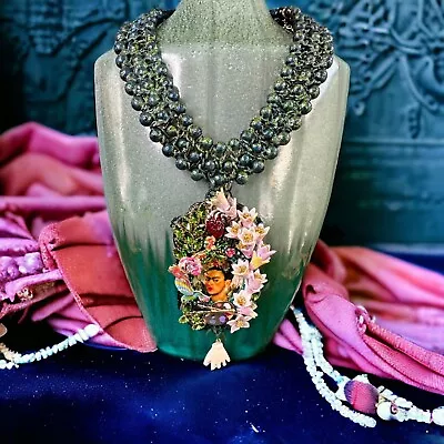 Zibellini  Frida Kahlo Cameo Massive Necklace • $87