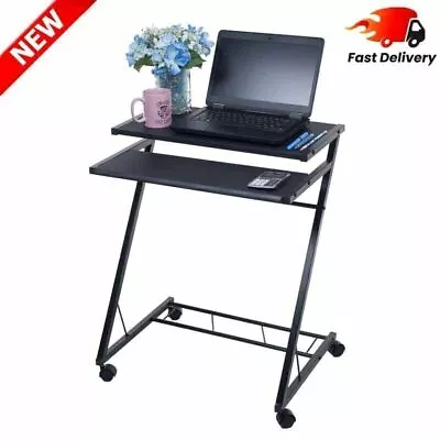 Portable Desk Rolling Laptop Cart Mobile Stand With Casters Table Standing Desk • $37.05