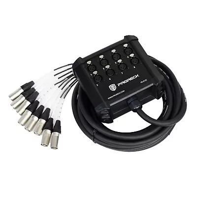 Proreck 8-Channel Low Profile XLR Send Circuit Board Snake Cable Splitter 25ft • $59.99