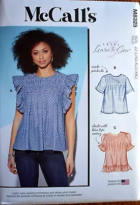 Mccalls Pattern 8325 Tops Learn To Sew  Misses Sizes Large Xlarge Xxlarge  Uncut • $8.95