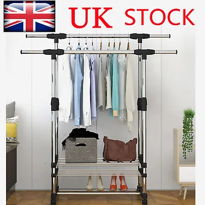 £13.99 • Buy Heavy Duty Clothes Rail Rack Garment Hanging Display Stand Shoe Storage Shelves