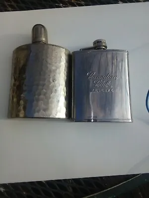 $17.99 • Buy German Tin Flask + Canadian Club Flask Lot Of 2