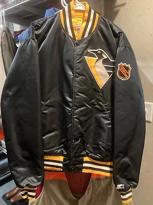 Pittsburgh Penguins Starter CT Jacket Coat RARE Center Ice Collection Vintage US • $74.99
