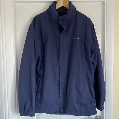 £8 • Buy Peter Storm Mens Large Blue Waterproof Jacket Full Zip Hooded Outdoors Light