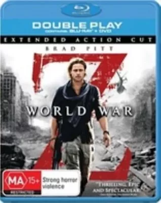 World War Z Extended Action Cut Blu Ray - Brad Pitt Free Post • $10.95