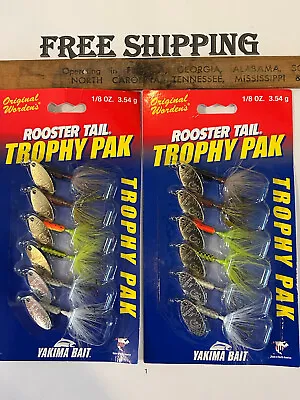 LOT OF 2 PACKS OF Worden's Rooster Tail Trophy Pak Of Six 1/8 Oz 12 BAITS TOTAL • $30