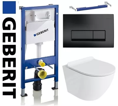 Geberit Duofix Delta Concealed Cistern Wc Frame 1.12 Rimless Wall Hung Toilet Pa • £396